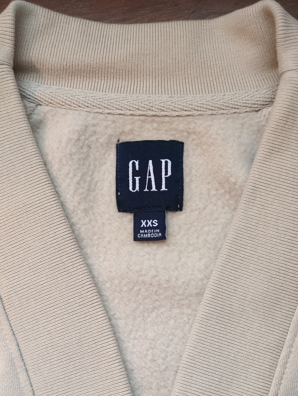 GAP Fleece Button-Up Cardigan In Light Tan Size XXS - Picture 6 of 7